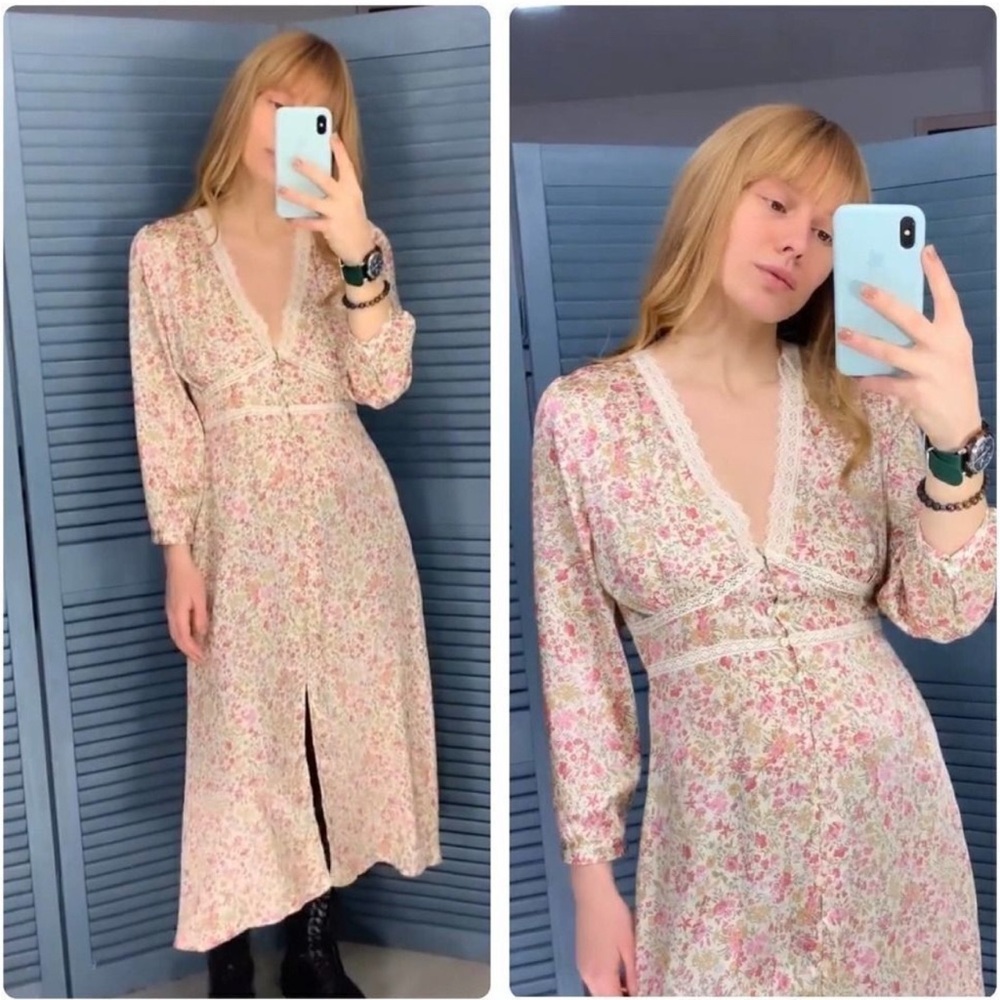 ZARA floral Ditsy Print Lace Midi NWT